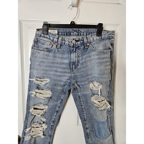 Levis 511 Straight Blue Jeans Mens 32x32 Light Wash Distressed San Francisco - Picture 2 of 11